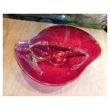 ruby bowl, divided, 7"