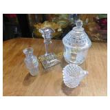 4 miniature glass pcs,  tallest 4.5"