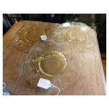 3 yellow amber depression plates, 8.5" dia.