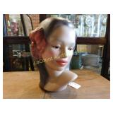 Ceramic Marwal copy, flower in hair, 9.5"