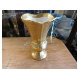 Wheeling gold vase, 6"h