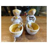 Norge, salt set w spoon, figural, 2.5"