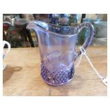purple Fenton arch & hobnail creamer, 4"h