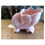 pink shell pottery planter, 5"