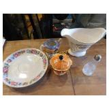 5 pcs., odd glass/china, etc.
