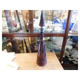 19" purple glass vase/ decanter w stopper