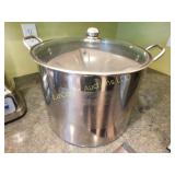 large stainless stock pot, 10"h x 14w
