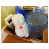 kitchen items, coffee carafe, grater, pitcher, etc