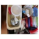 storage containers, utensils, knives