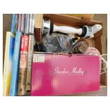 misc. gravy boat, books, exercise weight,  etc