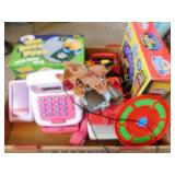 kids lot, Play Dough, truck, Butt Putt, cash reg.