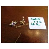 14k, odd earrings, 2.3g