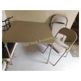 folding card table, 4 padded chairs
