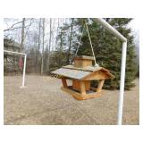 large wood bird feeder