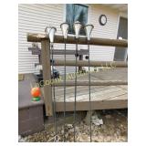 4 tiki torches, metal