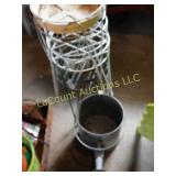 tin watering can, 6 plant stands
