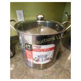 med stainless stock pot, 9h x 11w