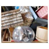 bird feeder lot, bird pnuts, planters, etc