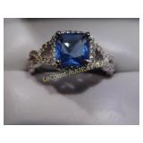 cushion cut saphire infinity ring