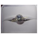 1 ct brilliant white Topaz, silver 925