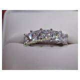 Princess cut. extreme fire, 6 ct. silver 925