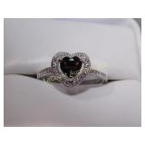 Mystic Topaz heart, stamped silver 925