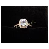 white Topaz solitaire, silver 925