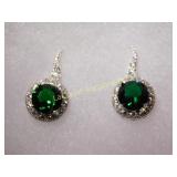 round 3.5 ct Emerald earrings