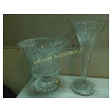 2 crystal vases