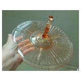 pink depression, handled server, 11.5"