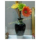 large vase w florals, 17"
