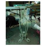 wrought iron plant stand, glass top, 31.5"