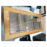 oak framed, bevel edged mirror, 19 x 40