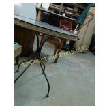 small glass topped patio table, 28h x 25