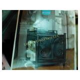 log holder bin, metal / canvas