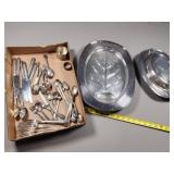 Silverware and Metal Serving Tray