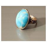 14K Gold Ring With Turquoise-Style Stone