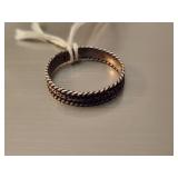 Sterling 925 Silver Band Ring with Rope Detail