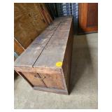6-Foot 5-Inch Vintage Wooden Box with Rope Handles
