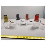 Four Vintage Nut Grinders with Glass Jars
