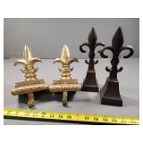 Cast Iron Fleur de Lis Decorations in Two Finishes