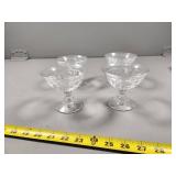 Four Clear Glass Sherbet Cups