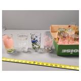Decorative Glassware with Floral and Bird Designs