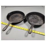 Two 10 1/2 Inch Cast Iron Skillets
