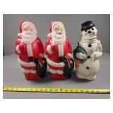 Santa and Snowman Blow Mold Figures by Empire Plas