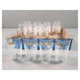 Federal Glasses with Gold and White Floral Design