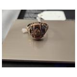 15K Sterling Silver Ring with Engraved Details