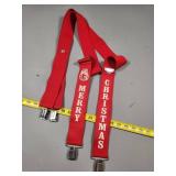 Red Merry Christmas Suspenders with Clips