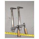 Metal Bar Wood Clamps with Wooden Handles