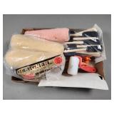 Painting Supplies Including Rollers and Foam Brush
